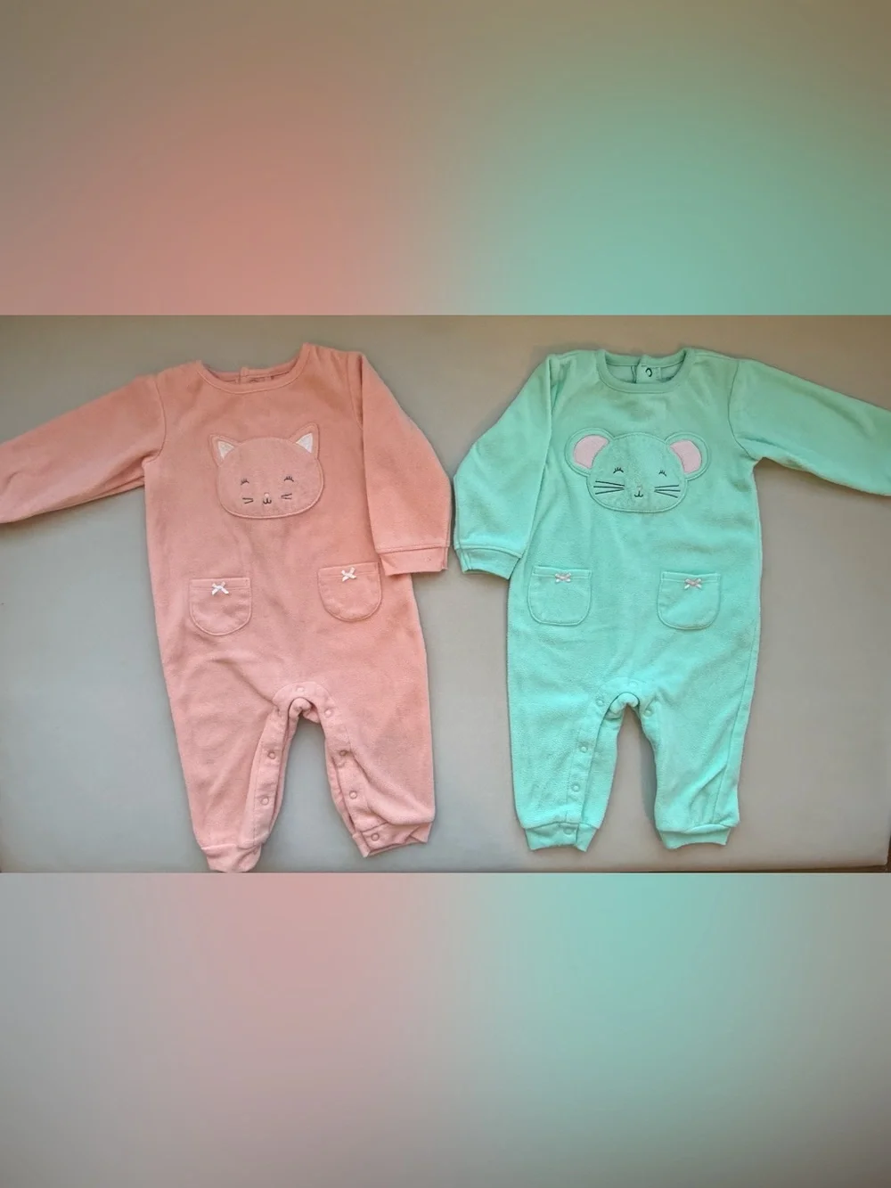 Adorable Baby Cat & Mouse Rompers – 2-Piece Set 🐱🐭